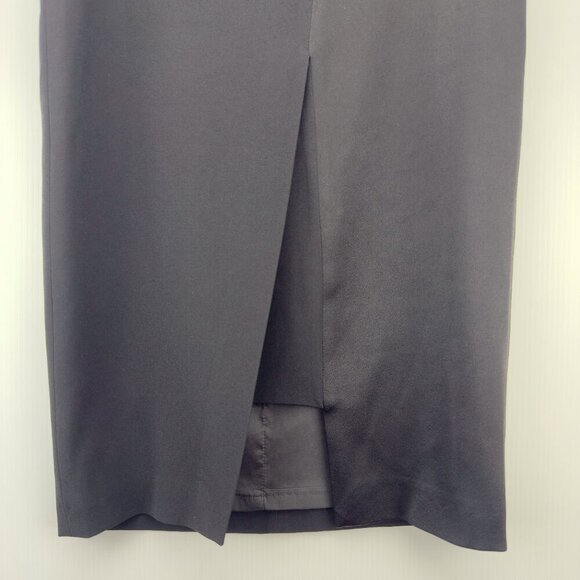 JUDITH & CHARLES Designer Office Pannel Pencil Front Slit Black luxury Skirt s 2 - Picture 2 of 7